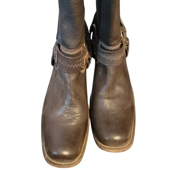 Bed Stu Cobbler Series Opal Brown Leather Harness Boots - Picture 5 of 16